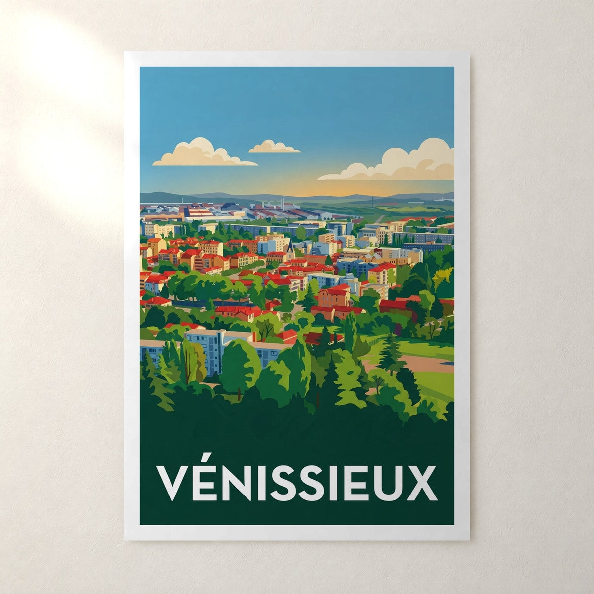 Affiche Vénissieux – sans cadre, accrochée au mur