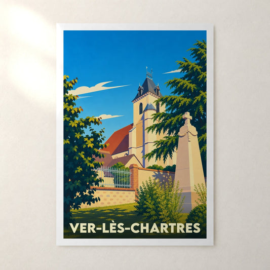 Affiche Ver-lès-Chartres – sans cadre, accrochée au mur