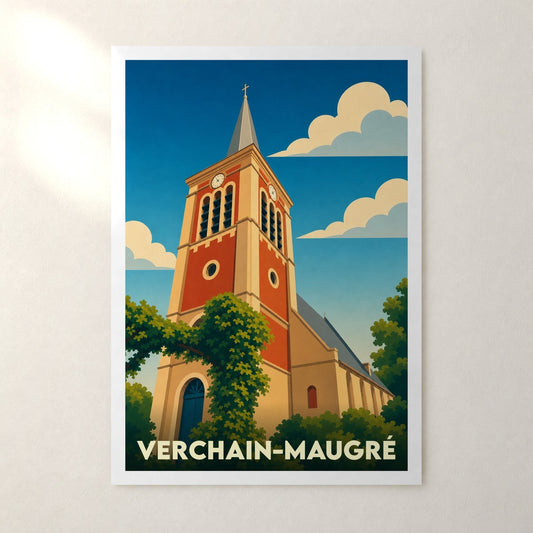 Affiche Verchain-Maugré – sans cadre, accrochée au mur
