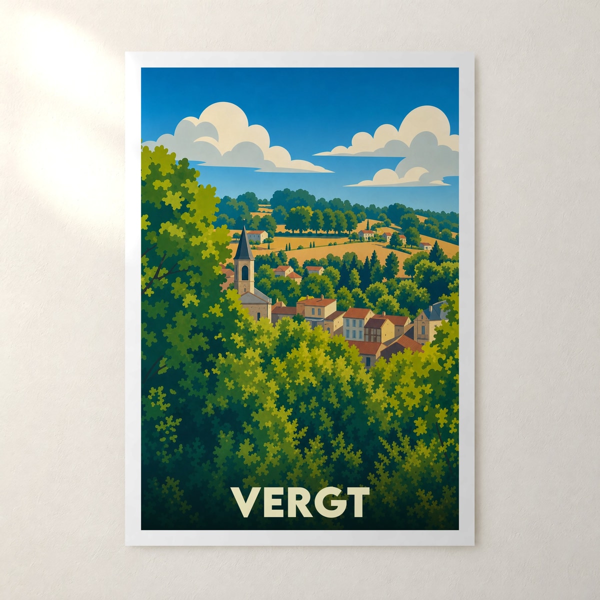 Affiche Vergt – sans cadre, accrochée au mur