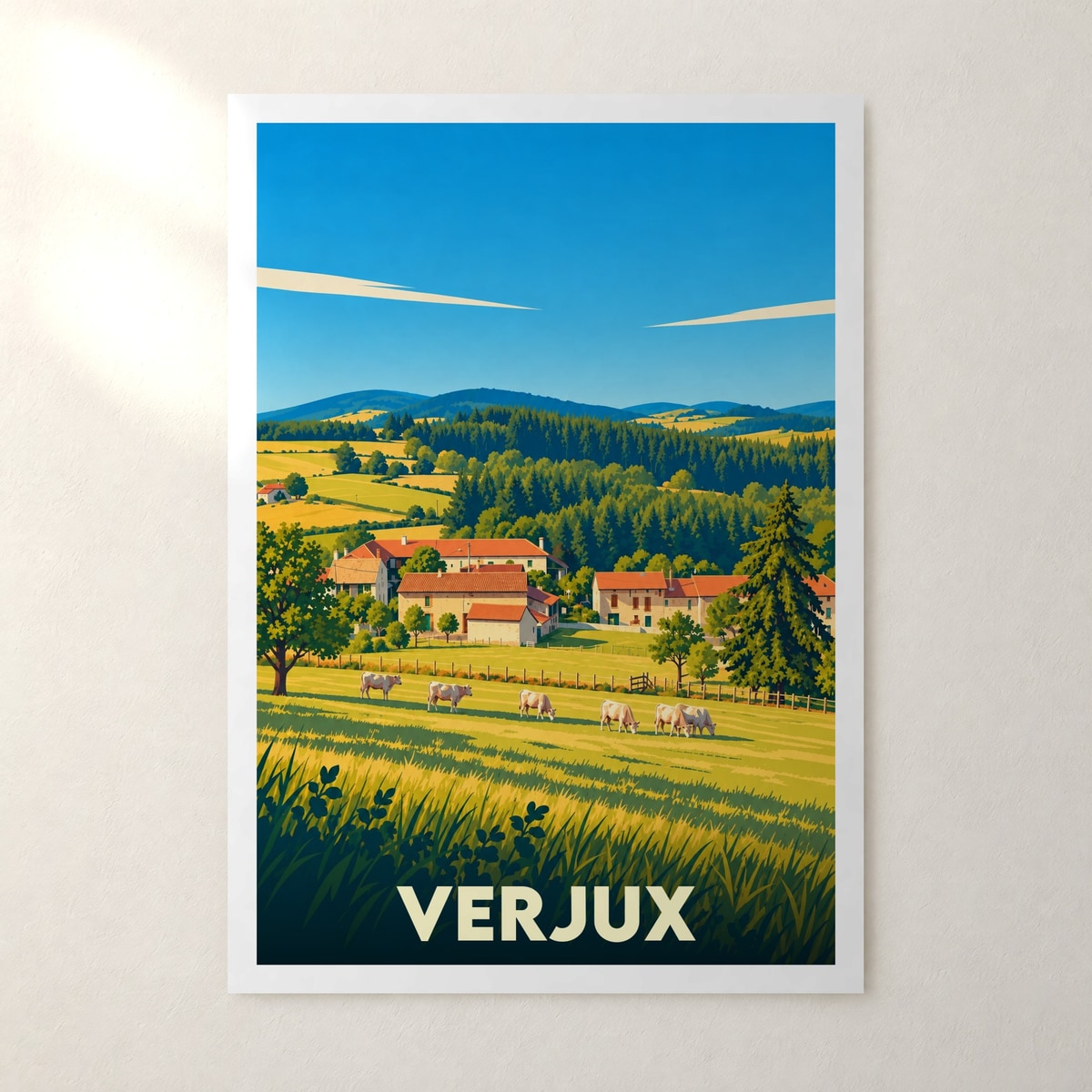 Affiche Verjux – sans cadre, accrochée au mur