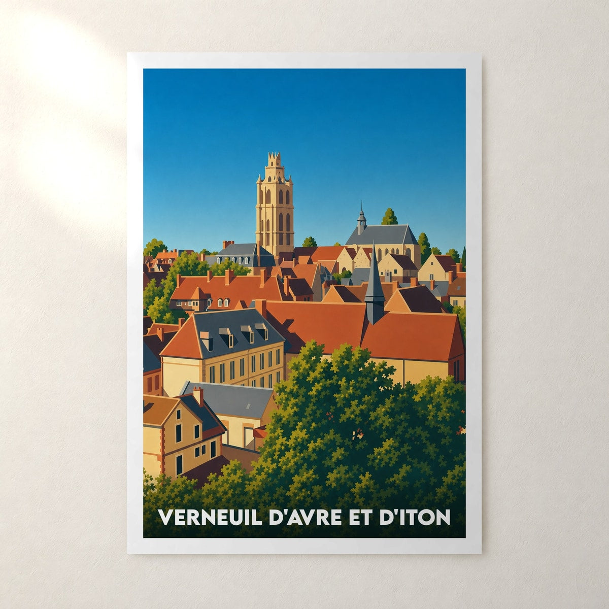 Affiche Verneuil d'Avre et d'Iton – sans cadre, accrochée au mur