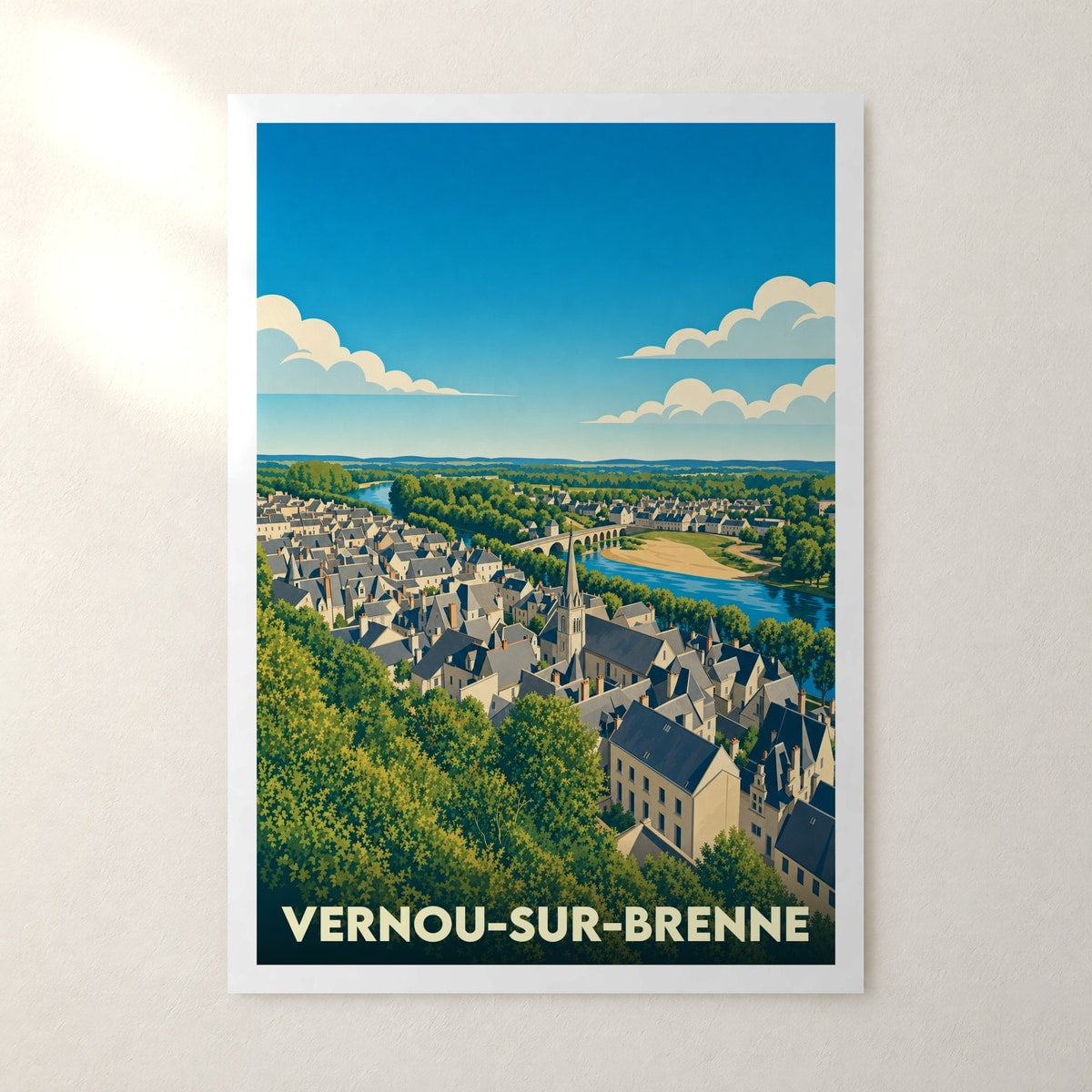 Affiche Vernou-sur-Brenne – sans cadre, accrochée au mur