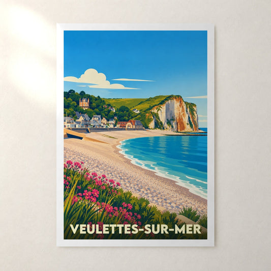 Affiche Veulettes-sur-Mer – sans cadre, accrochée au mur