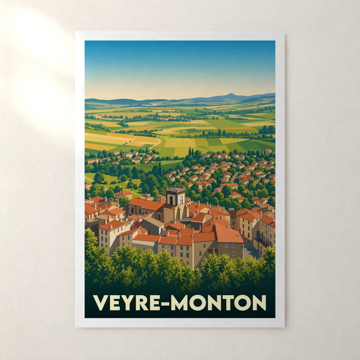 Affiche Veyre-Monton – sans cadre, accrochée au mur