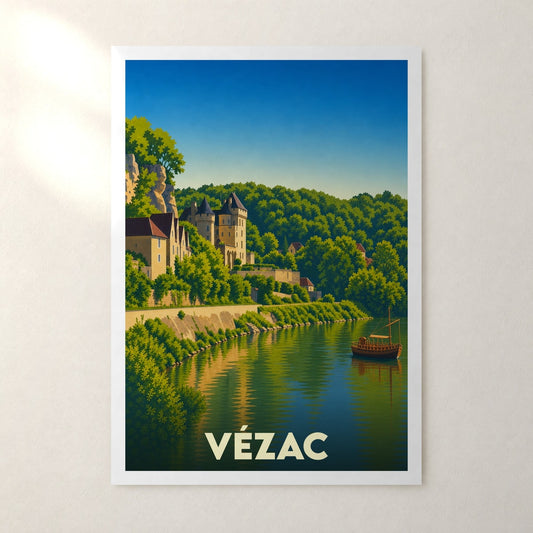 Affiche Vézac – sans cadre, accrochée au mur