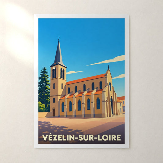 Affiche Vézelin-sur-Loire – sans cadre, accrochée au mur