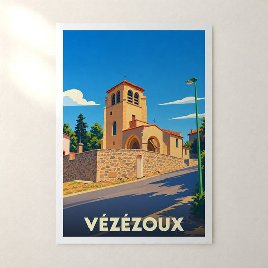 Affiche Vézézoux – sans cadre, accrochée au mur