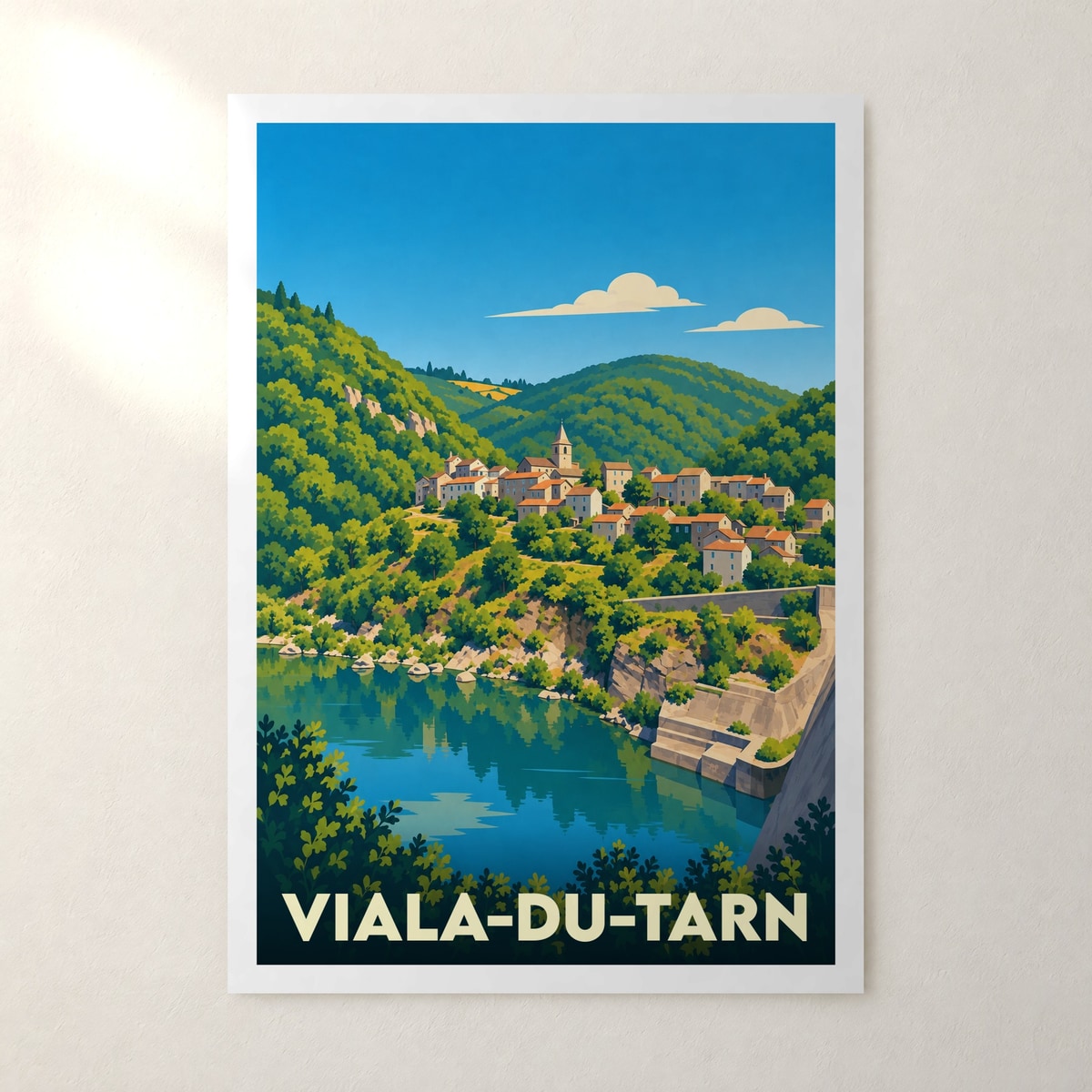 Affiche Viala-du-Tarn – sans cadre, accrochée au mur