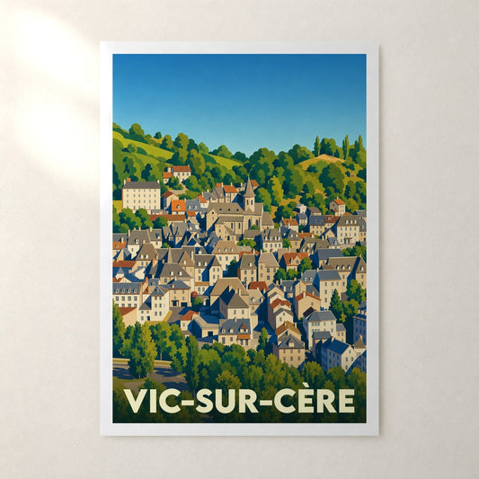 Affiche Vic-sur-Cère – sans cadre, accrochée au mur