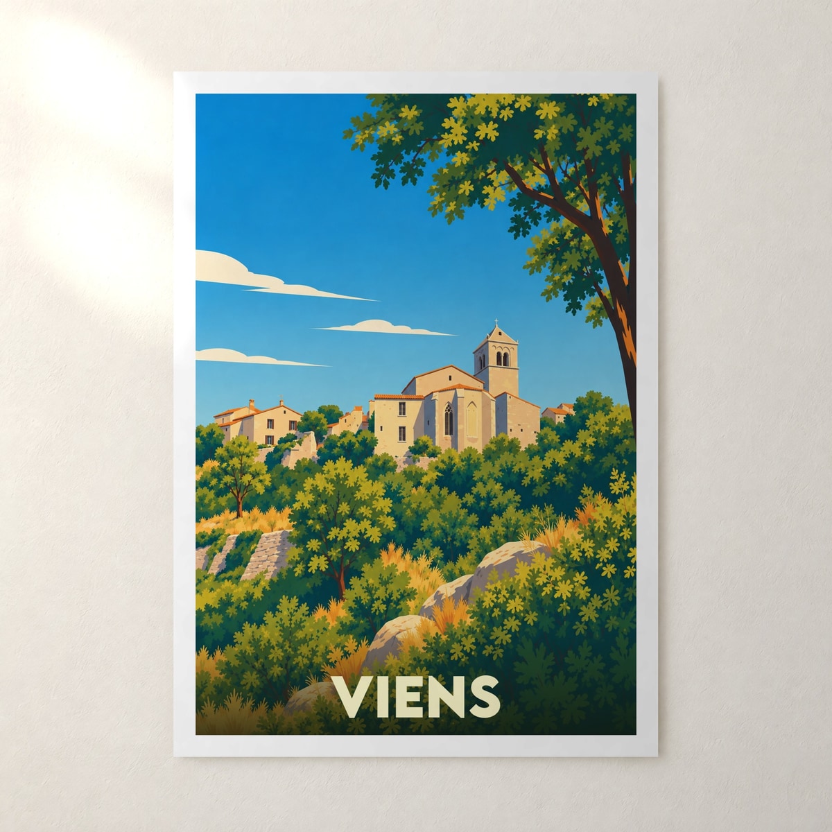 Affiche Viens – sans cadre, accrochée au mur