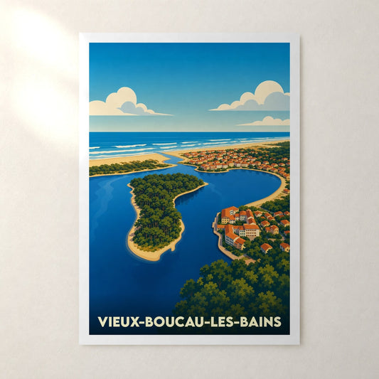 Affiche Vieux-Boucau-les-Bains – sans cadre, accrochée au mur