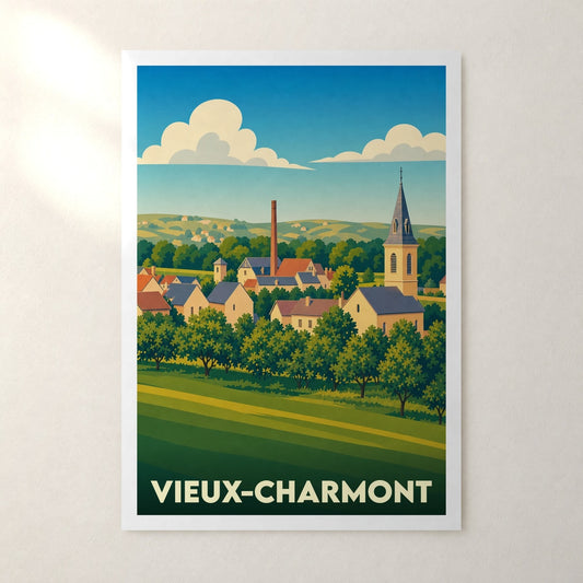 Affiche Vieux-Charmont – sans cadre, accrochée au mur