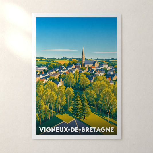 Affiche Vigneux-de-Bretagne – sans cadre, accrochée au mur