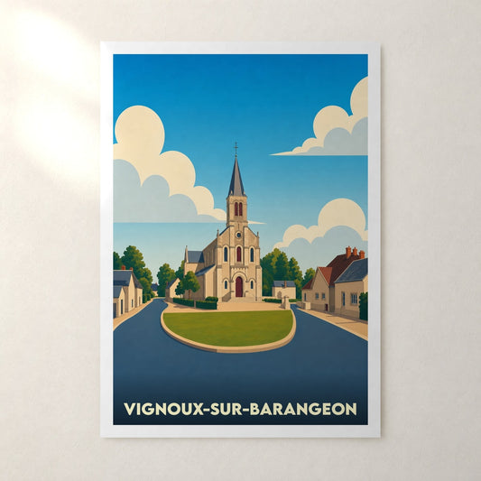 Affiche Vignoux-sur-Barangeon – sans cadre, accrochée au mur