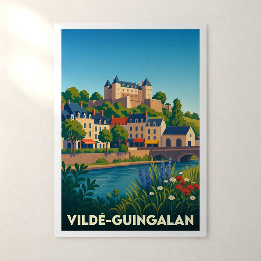 Affiche Vildé-Guingalan – sans cadre, accrochée au mur