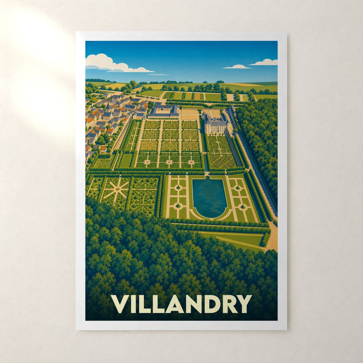 Affiche Villandry – sans cadre, accrochée au mur