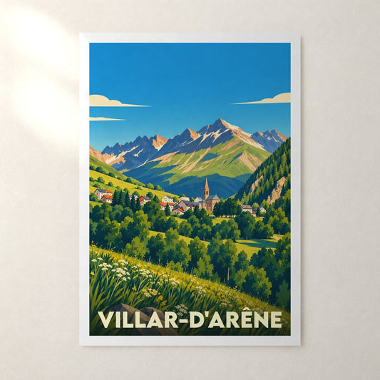 Affiche Villar-d'Arêne – sans cadre, accrochée au mur