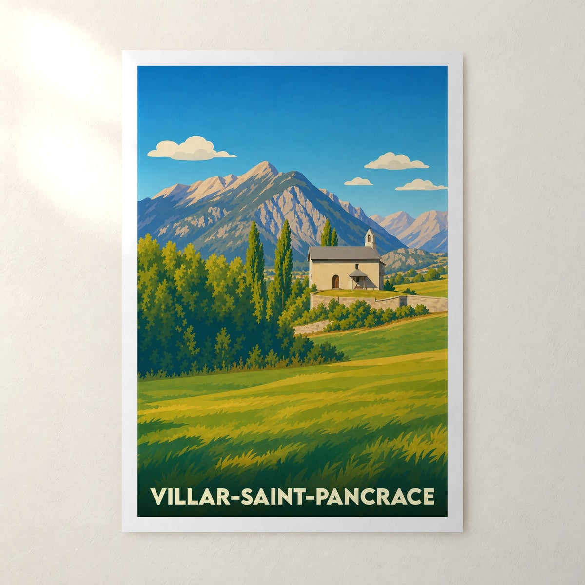 Affiche Villar-Saint-Pancrace – sans cadre, accrochée au mur