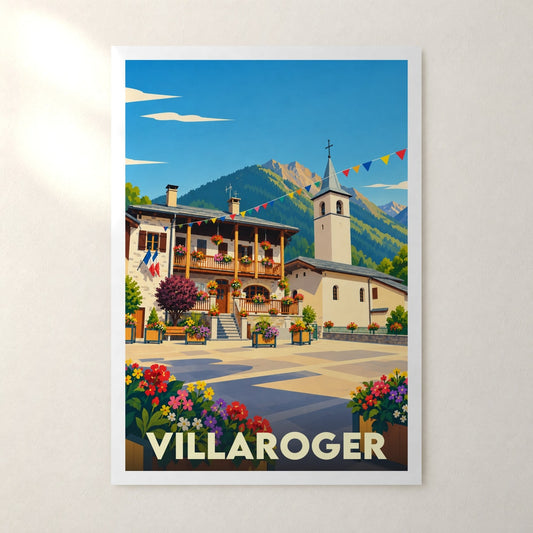 Affiche Villaroger – sans cadre, accrochée au mur