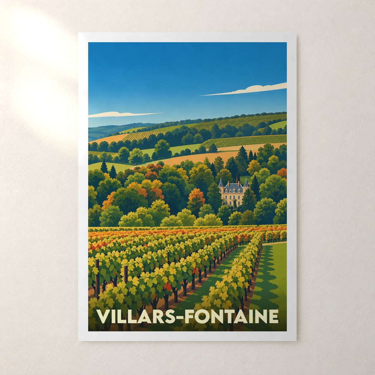 Affiche Villars-Fontaine – sans cadre, accrochée au mur