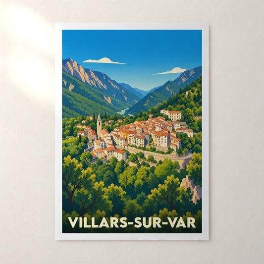 Affiche Villars-sur-Var – sans cadre, accrochée au mur