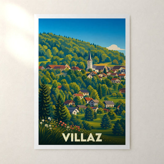 Affiche Villaz – sans cadre, accrochée au mur