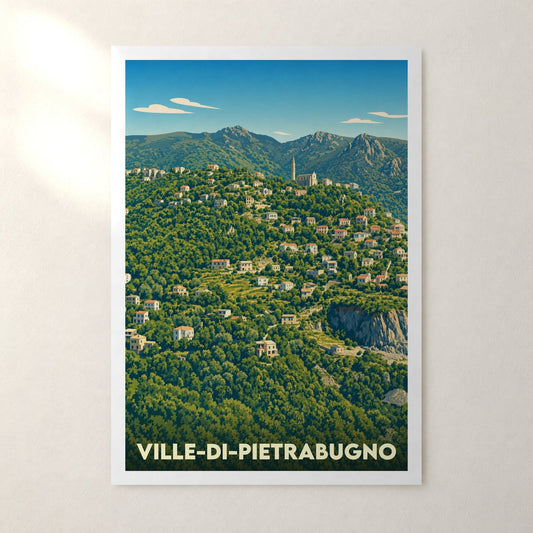 Affiche Ville-di-Pietrabugno – sans cadre, accrochée au mur