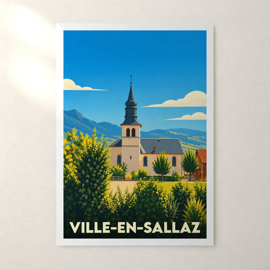 Affiche Ville-en-Sallaz – sans cadre, accrochée au mur