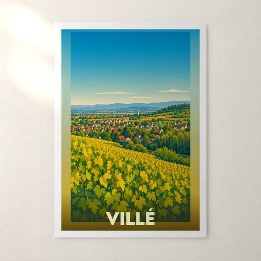 Affiche Villé – sans cadre, accrochée au mur