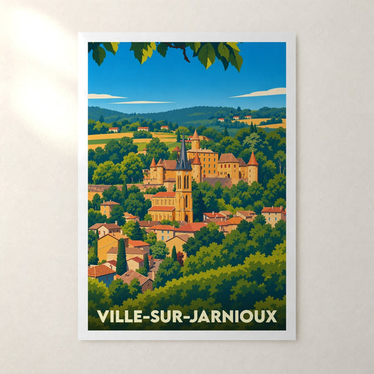 Affiche Ville-sur-Jarnioux – sans cadre, accrochée au mur