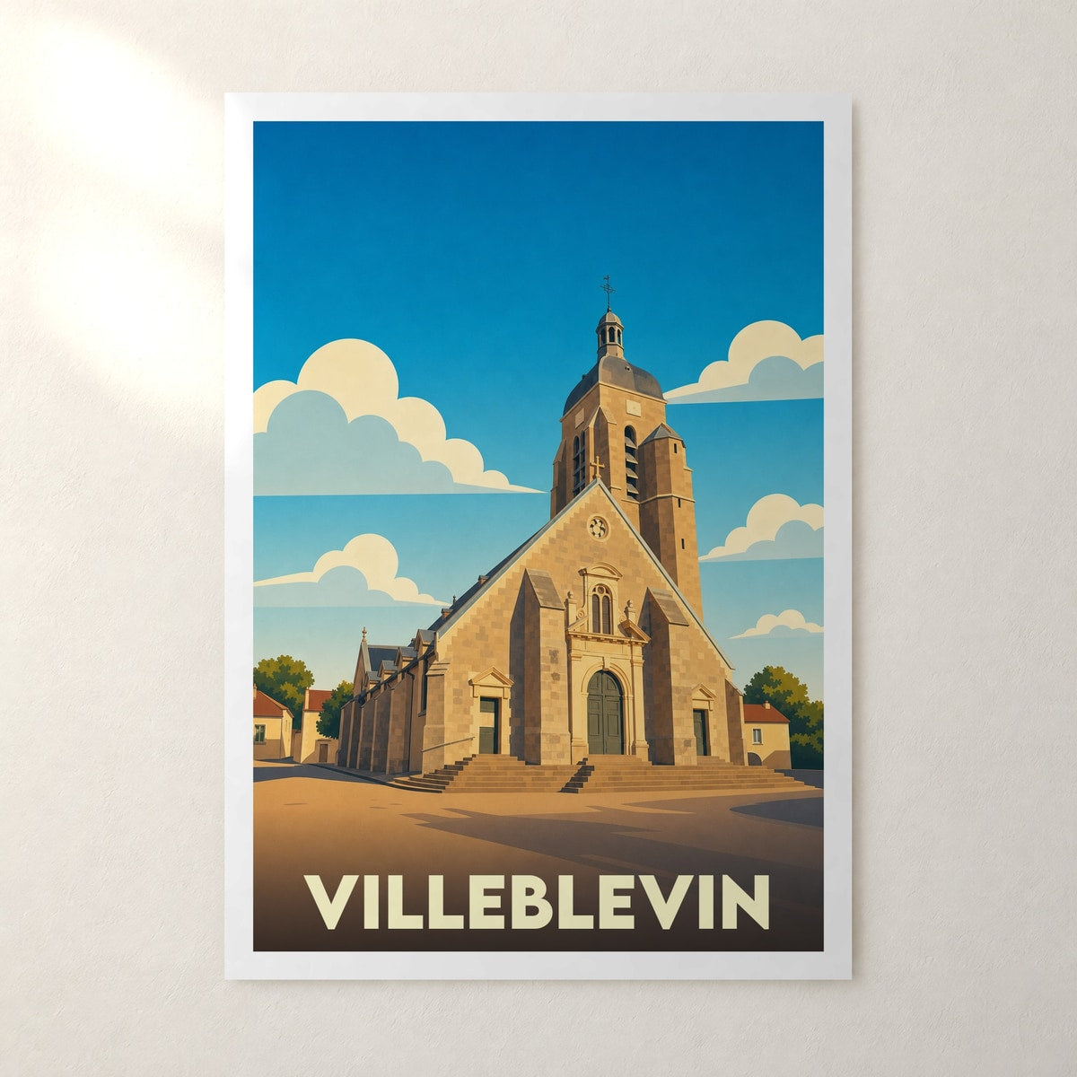 Affiche Villeblevin – sans cadre, accrochée au mur