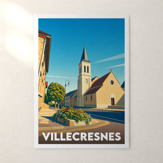 Affiche Villecresnes – sans cadre, accrochée au mur