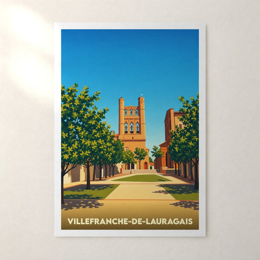 Affiche Villefranche-de-Lauragais – sans cadre, accrochée au mur