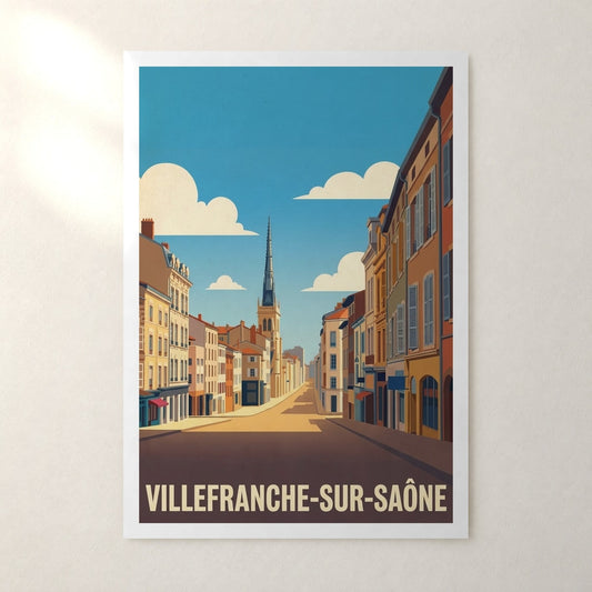 Affiche Villefranche-sur-Saône – sans cadre, accrochée au mur