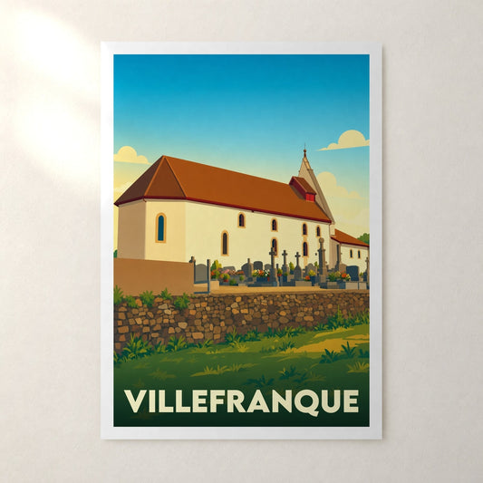 Affiche Villefranque – sans cadre, accrochée au mur