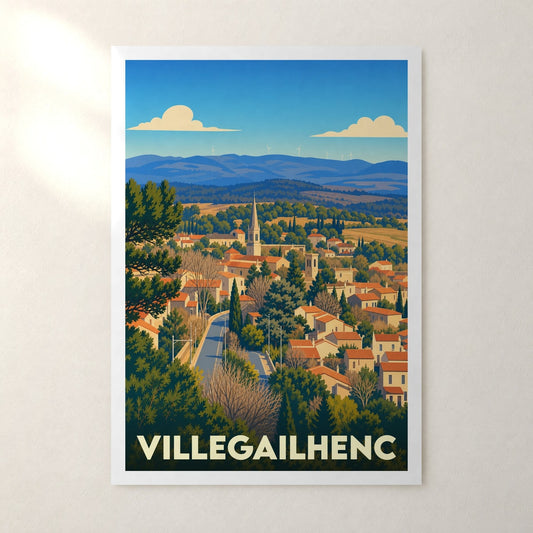 Affiche Villegailhenc – sans cadre, accrochée au mur