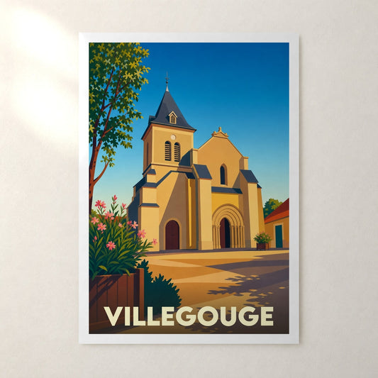 Affiche Villegouge – sans cadre, accrochée au mur