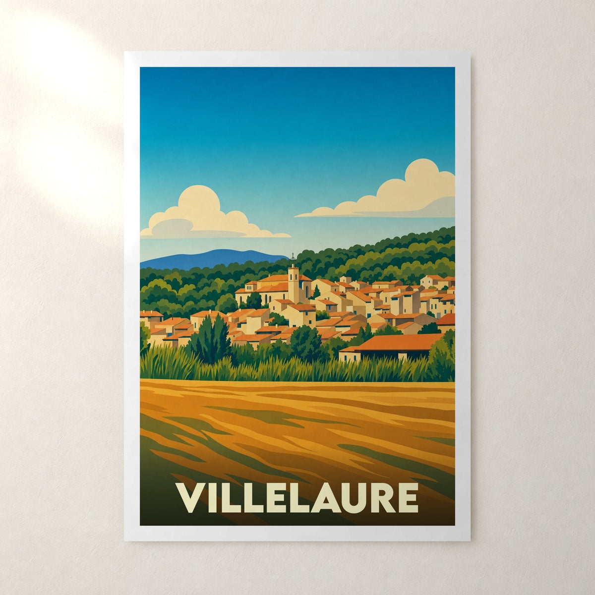 Affiche Villelaure – sans cadre, accrochée au mur
