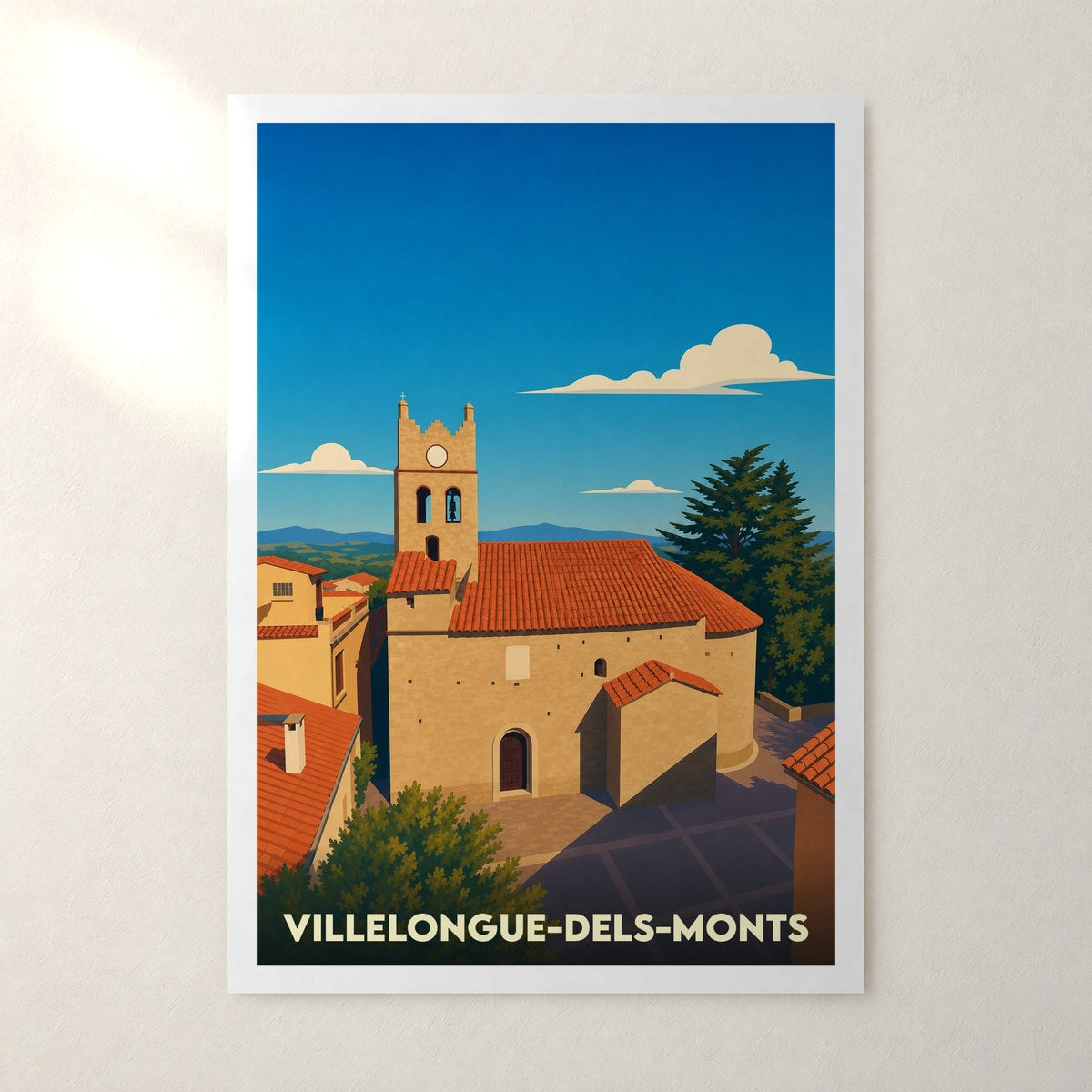 Affiche Villelongue-dels-Monts – sans cadre, accrochée au mur