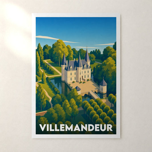 Affiche Villemandeur – sans cadre, accrochée au mur
