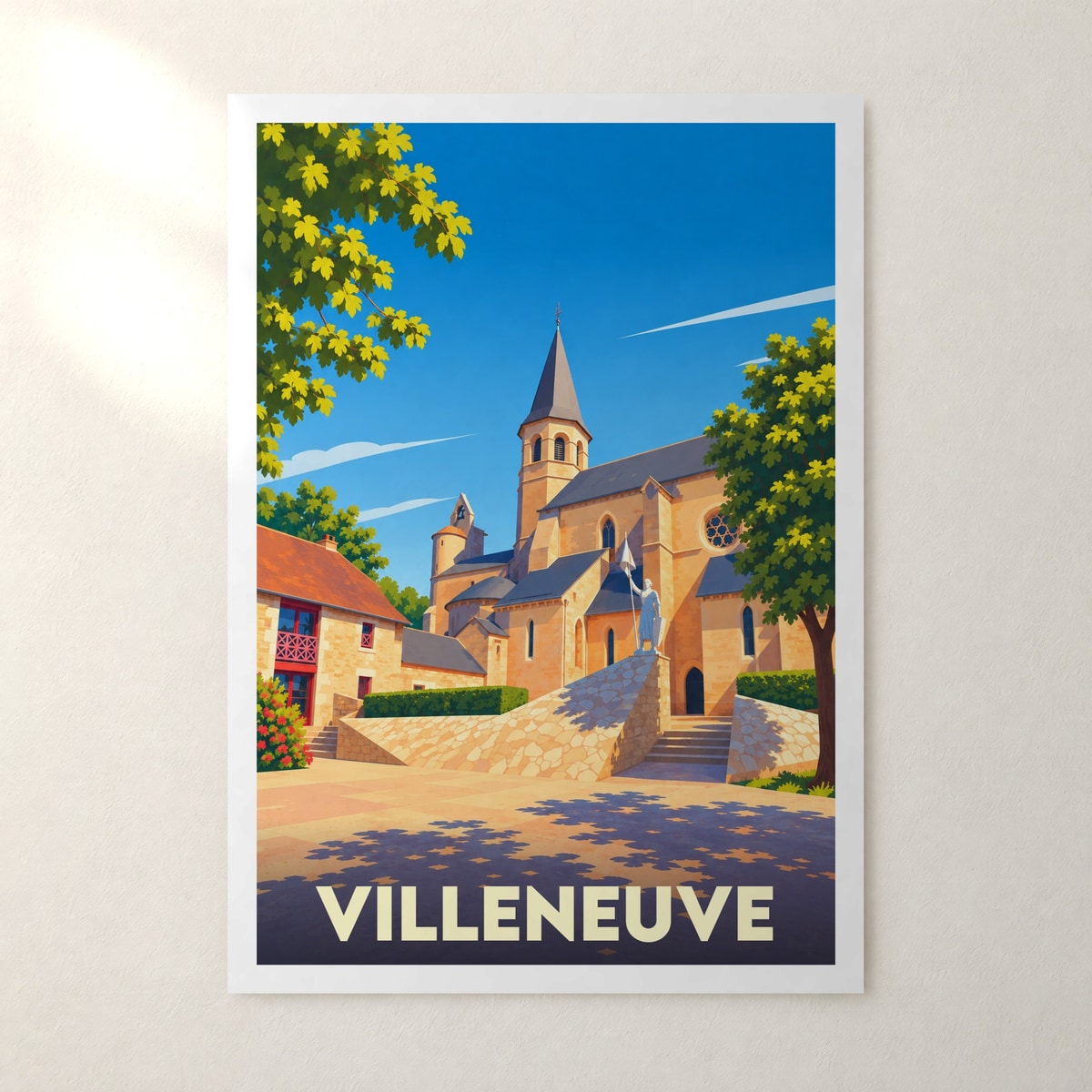 Affiche Villeneuve (Aveyron) – sans cadre, accrochée au mur