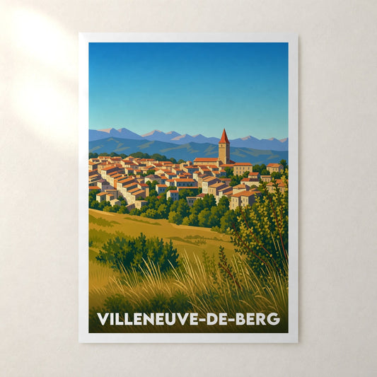 Affiche Villeneuve-de-Berg – sans cadre, accrochée au mur