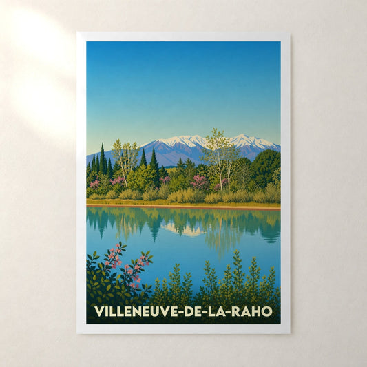 Affiche Villeneuve-de-la-Raho – sans cadre, accrochée au mur
