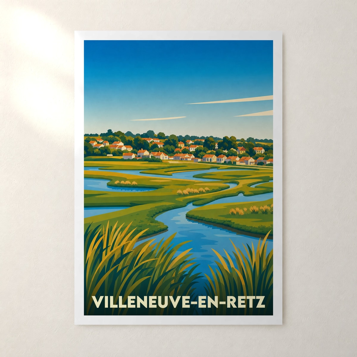 Affiche Villeneuve-en-Retz – sans cadre, accrochée au mur