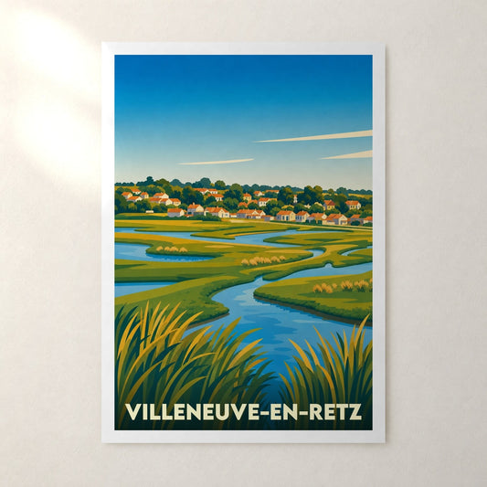 Affiche Villeneuve-en-Retz – sans cadre, accrochée au mur