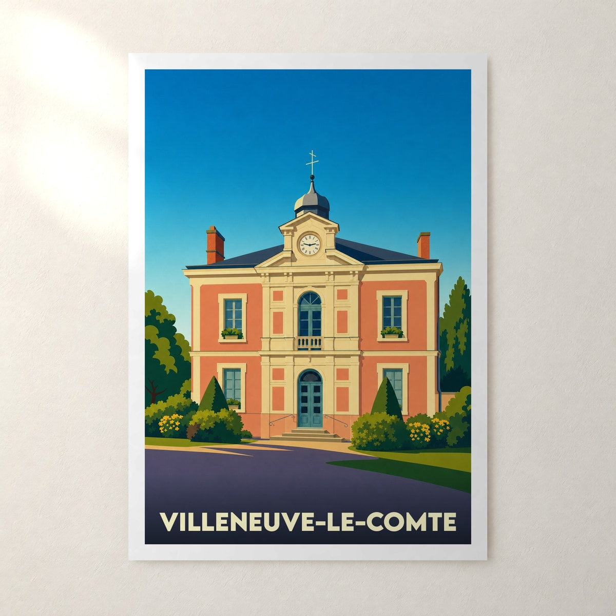 Affiche Villeneuve-le-Comte – sans cadre, accrochée au mur