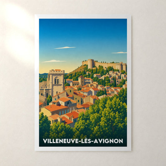Affiche Villeneuve-lès-Avignon – sans cadre, accrochée au mur