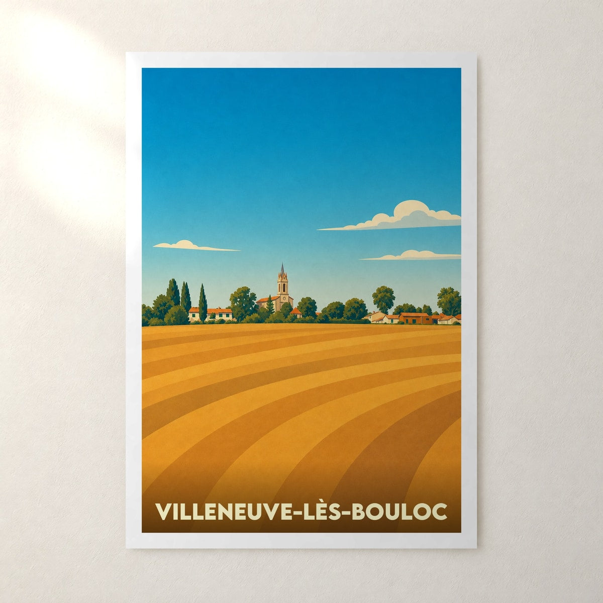 Affiche Villeneuve-lès-Bouloc – sans cadre, accrochée au mur