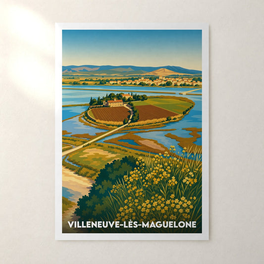 Affiche Villeneuve-lès-Maguelone – sans cadre, accrochée au mur